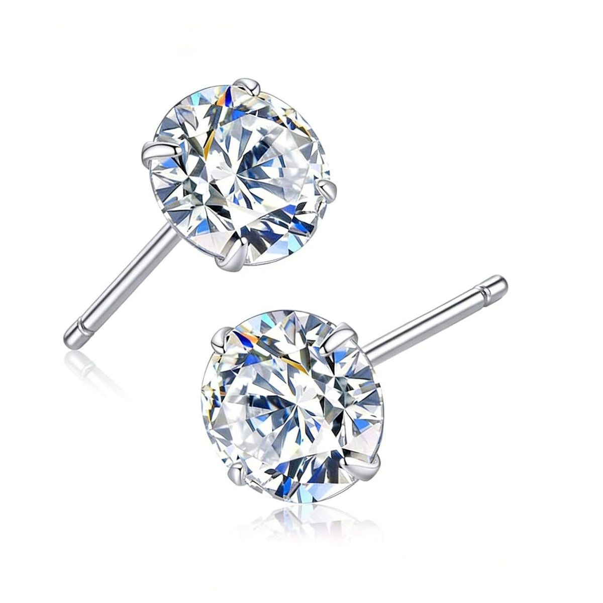 Xyphielle Aretes de zirconio mini de plata esterlina S925, incrustados con diamantes llenos, estilo minimalista coreano, zirconio de 5 mm