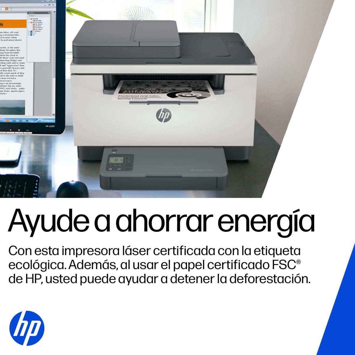HP Impresora Multifuncioal LaserJet M236sdw, Blanco y Negro, Impresora para Pequeñas oficinas, Impresión, Copia, Escaneado, Impresión a Dos Caras (9YG09A)
