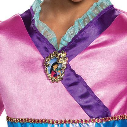 Disguise Disney Princess Mulan - Vestido de disfraz para niñas, disfraz de personajes infantiles, talla clásica para niños, talla S (4-6x), rosa (14039L)