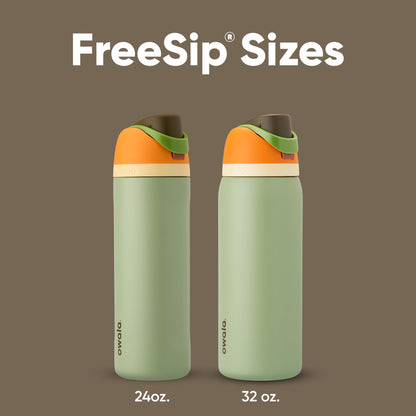 Owala FreeSip Botella de acero inoxidable aislada con popote, botella de agua deportiva libre de BPA, ideal para viajar, 32 oz, Camuflaje Fresco
