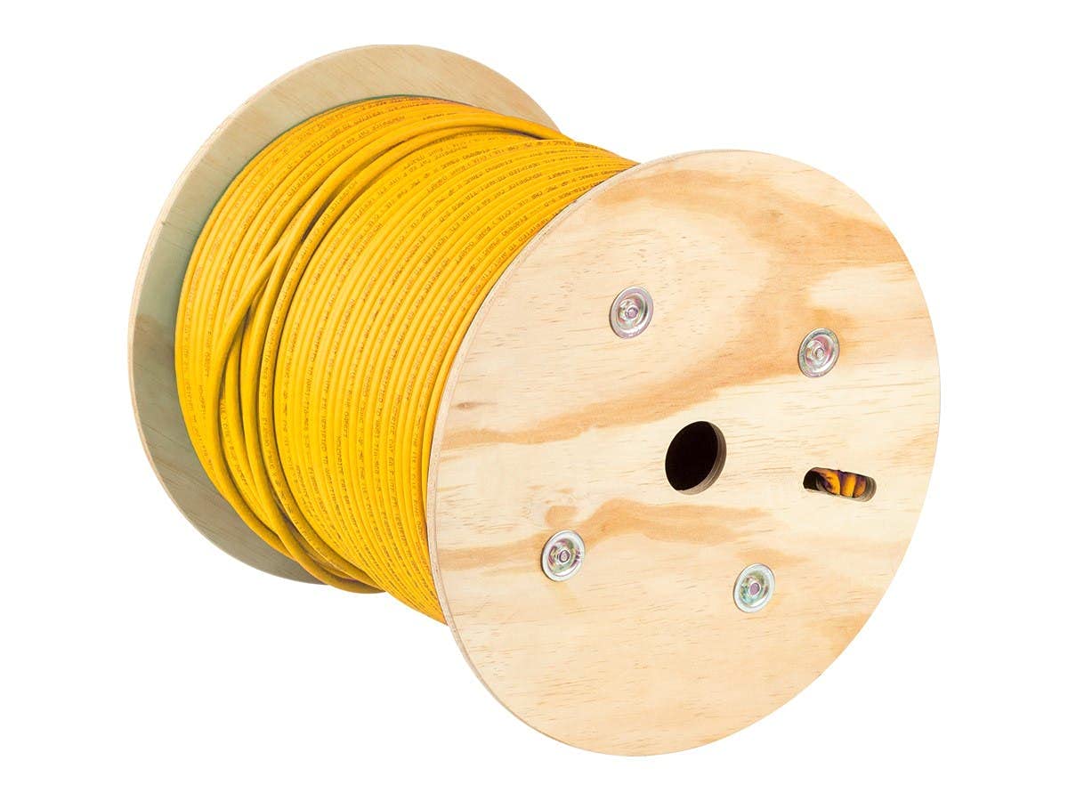 Monoprice Cat6A Ethernet Bulk Cable - 500ft - Yellow, Solid, 550Mhz, F/UTP, CMR, Riser Rated, Pure Bare Copper Wire, 10G, 23AWG, No Logo (UL) (TAA)