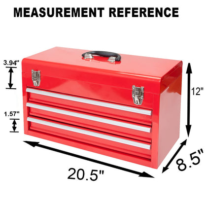 Big Red ANTBD133-XB Torin - Caja de Herramientas portátil de Acero con 3 cajones (50.8 cm), Color Rojo