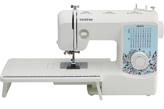 Brother XR3774 Maquina para coser y acolchado completa con 37 puntadas, 8 pies prensatelas, amplia mesa y un DVD de instrucciones.