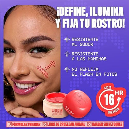 Nyx Professional Makeup, Wonder Snatch Powder. Polvo suelto fijador de maquillaje. Resistente al sudor. Fórmula vegana. Duración 16H. 6gr-Tono: Peach Posse (Durazno Cálido).