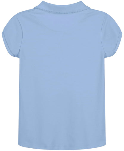 Nautica - Camisa Polo de Manga Corta para niñas, Cierre de Botones, Tela de piqué Suave