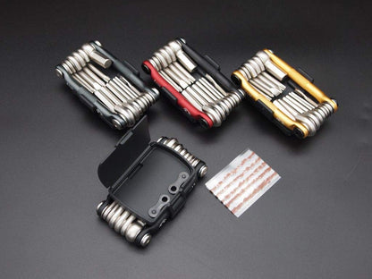 Crankbrothers Multi Tool M 13 - MTB Multi-Tool Gold - 13 herramientas de bicicleta (herramienta 13 en 1), ergonómicas y ligeras