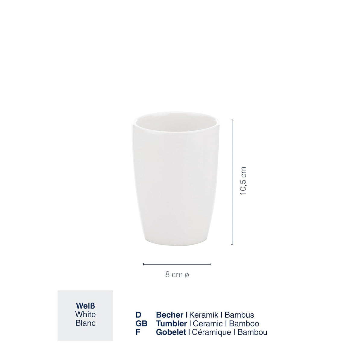 Kela Natura 18588 Toothbrush Beaker Ceramic White