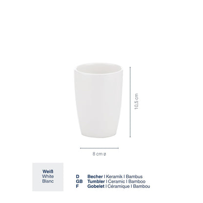 Kela Natura 18588 Toothbrush Beaker Ceramic White