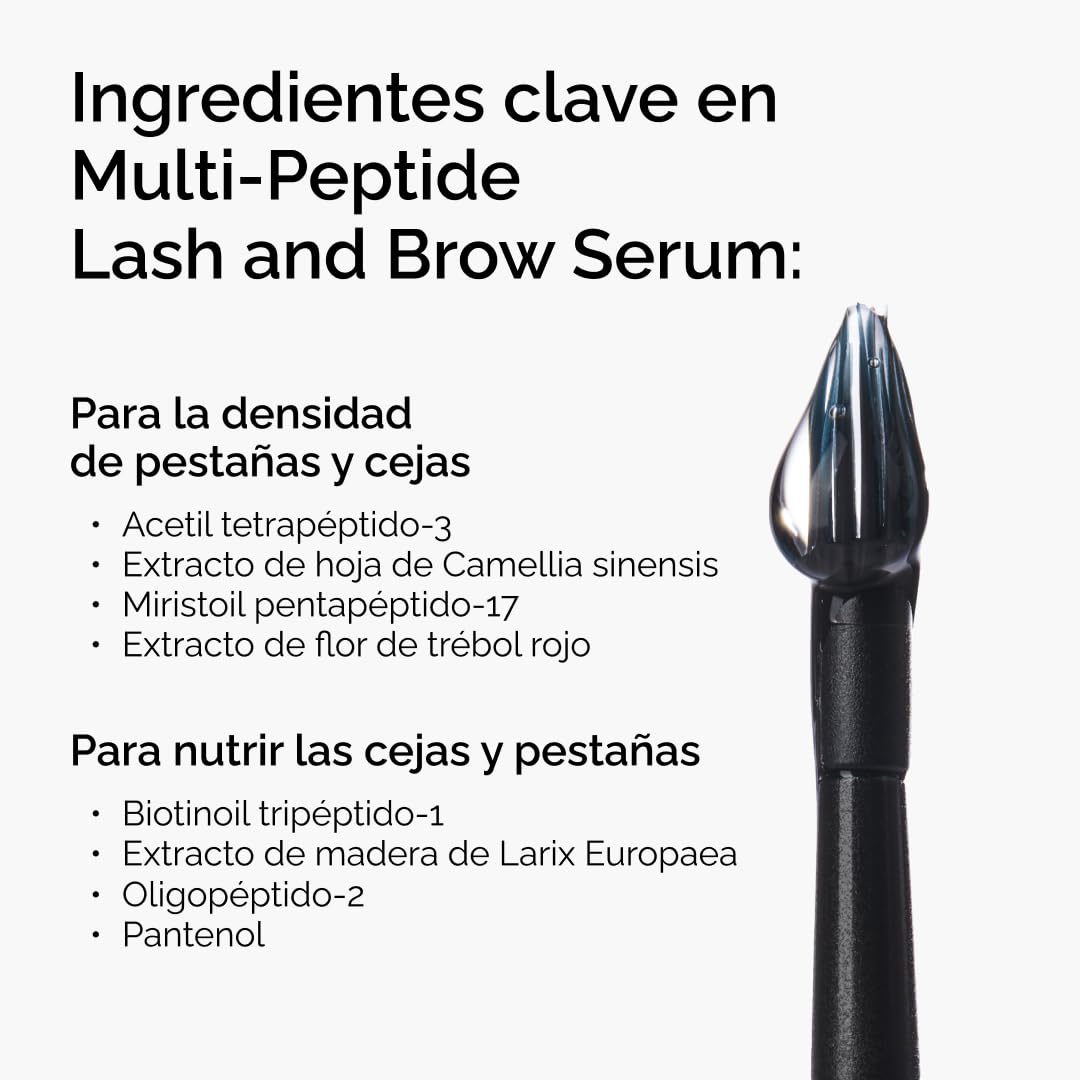 The Ordinary Multi-Peptide Lash and Brow Serum, Suero para Pestañas y Cejas con Péptidos — Fórmula con péptidos para pestañas y cejas más gruesas y con más densidad, 5ml