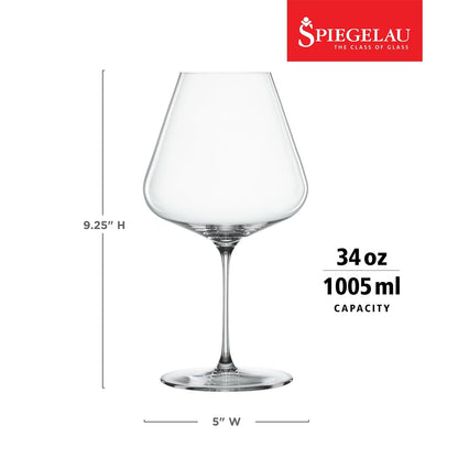 Spiegelau Definition - Copas de vino de color borgoña, grandes copas de vino tinto transparente para Pinot Noir, cristalería elegante, regalos de boda, regalos de cumpleaños para mujeres y hombres