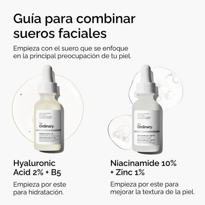 The Ordinary Hyaluronic Acid 2% + B5, Suero Hidrante con Ácido Hialurónico y Ceramidas — Suero de hidratación multiprofunda para piel más suave y con volumen, 30ml