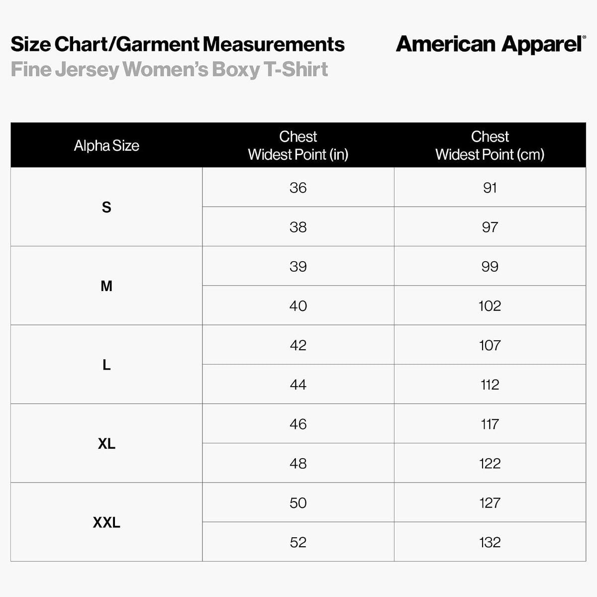 American Apparel Fine Jersey Boxy T-Shirt, Style G102, 2-Pack Camiseta Mujer
