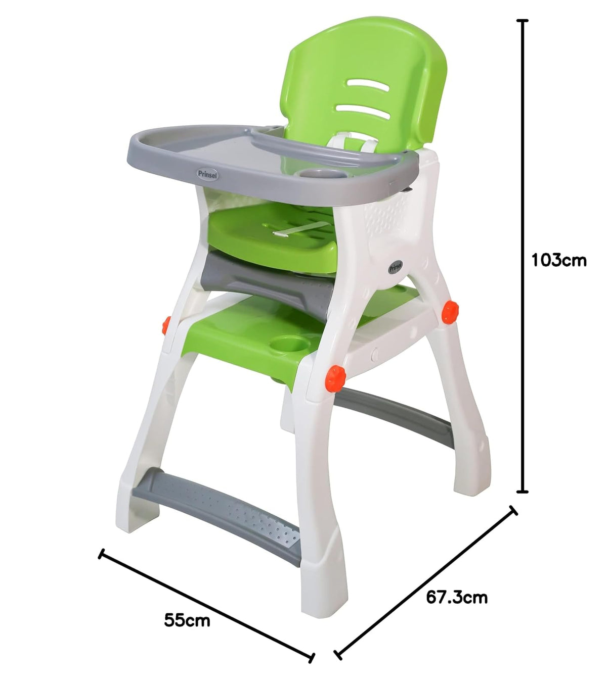 PRINSEL | Sillita Alta Infantil Convertible | Silla Alta para Bebé | Caddy 2 en 1 | Azul Turquesa | De 6 Meses a 3 Años, Convertible a Escritorio, Portavasos, Fácil de Limpiar | Artículos para Bebés