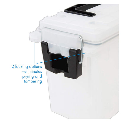 Logix 12535 - Organizador translúcido para manualidades, organizador y almacenamiento de suministros de arte, organización de suministros escolares con cerradura, resistente a la humedad, fabricado en