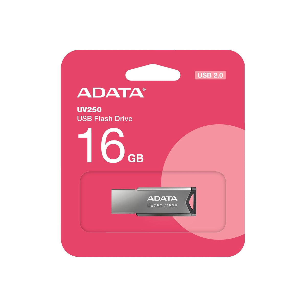 ADATA 16 GB Memoria Flash USB 2.0 Color Plata con Negro (Modelo UV250)