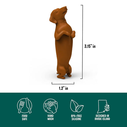 Fred Winer Tapón Para Botella De Perro | Café, 3 pulgadas de alto, silicona grado alimenticio
