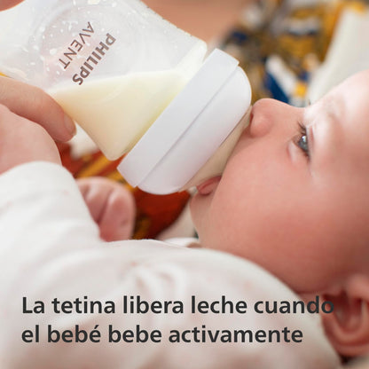 Philips Avent Biberón Natural Response 9 oz Traslúcido | Combina pecho y biberón fácilmente | Apoya el ritmo de alimentación de cada bebé | Flujo 3 - Medio | 1 pz | SCY903/01