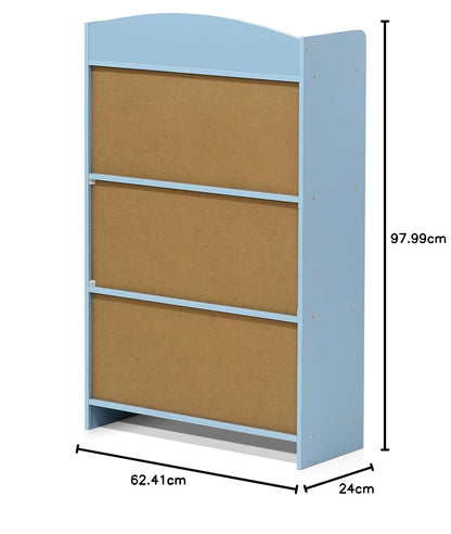 Furinno Lova Estantería con clóset de Almacenamiento, 2 estantes con Puertas, Azul Claro