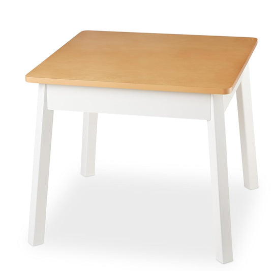 Melissa & Doug - Mesa Cuadrada de Madera - Muebles para niños para Sala de Juegos (Natural/Blanco)