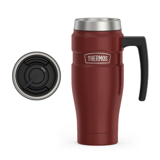 THERMOS Stainless King Taza de viaje aislada al aspiradora, 16 onzas, rojo rústico