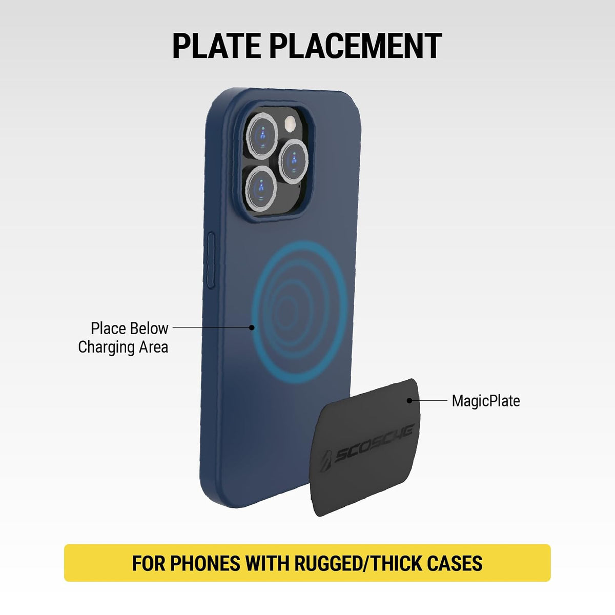 Scosche MPLT54T-4PKBP0 MagicMount - Kit de Placa de Repuesto para Soporte magnético para teléfono de Automóvil, Placas de Metal con sujeción Extra Resistente para Smartphone, Tablet, Soporte magnético