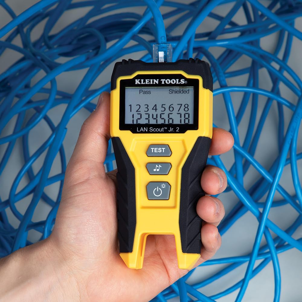 KLEIN TOOLS VDV526-200 | Probador Ethernet | CAT 5e, CAT 6/6A | Puerto RJ45 | Comprueba conexiones Ethernet CAT 5e, CAT 6 y CAT 6A con RJ45 para detectar fallas y validar cableado con facilidad.