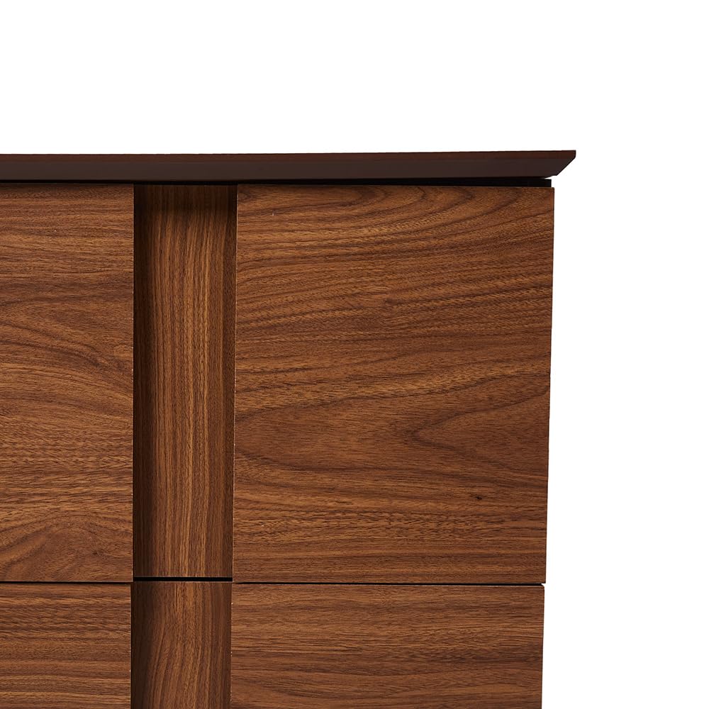 Buró Color Nogal con 2 Cajones con Corredera de Extensión y Estructura de Madera MDF.