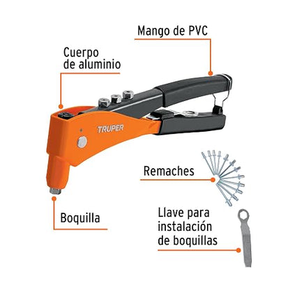 Truper RE-9X, Remachadora 10" profesional con remaches