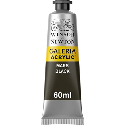Winsor & Newton Galeria Pintura Acrílica, Tubo de 60 ml - Negro (Mars Black 386) - Tubo de 60 ml