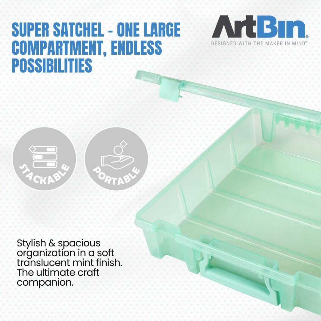 ArtBin 6955AB Super Satchel Caja de 1 Compartimento, Núcleo Abierto, Mint, 1 Paquete, 1
