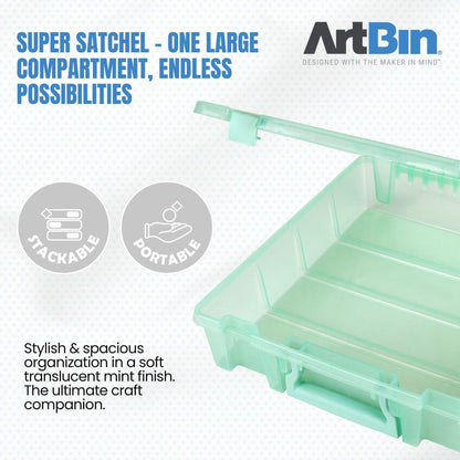 ArtBin 6955AB Super Satchel Caja de 1 Compartimento, Núcleo Abierto, Mint, 1 Paquete, 1