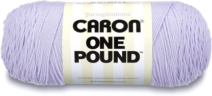 Caron - Hilo lila de una libra - Paquete de 2 unidades de 454 g/16 oz - Acrílico - 4 medianos (peinado) - 812 yardas - Tejer/Crochet