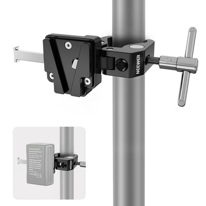 NEEWER Mini V Montaje Placa de Batería con Rosca de 1/4" y Botón de Liberación Rápida, Compatible con FXLION Sony V Montaje de Baterías y Abrazaderas de Varilla de 15mm, PS006