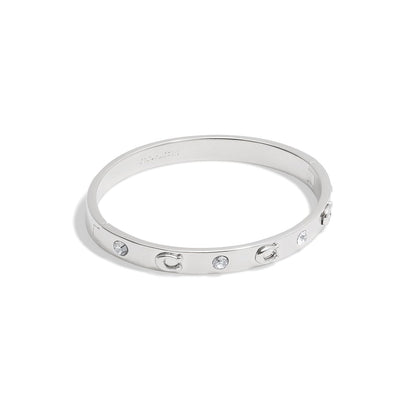 COACH Signature C - pulsera con bisagras para mujer - Una talla - Rodio