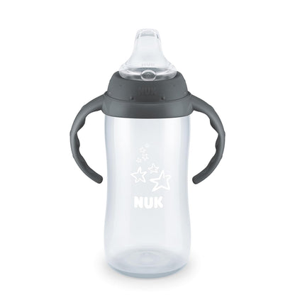 NUK Taza de Aprendizaje Tritan 10 oz, Sin BPA, 8 Meses en Adelante - 1 paquete - gris, (Gray Stars)