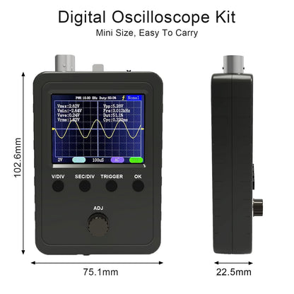 ETEPON Kit de osciloscopio digital con sonda de cable BNC (máquina acabada montada) EM001