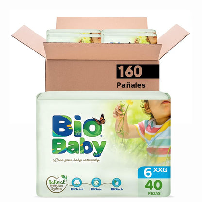 Bio Baby Pañal Bebé , Talla 6 XXG -grande, 160 units