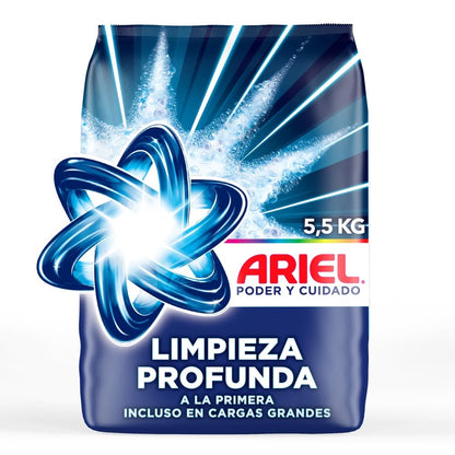 Ariel Limpieza Profunda Detergente en Polvo, Jabón en Polvo para Ropa 5.5kg