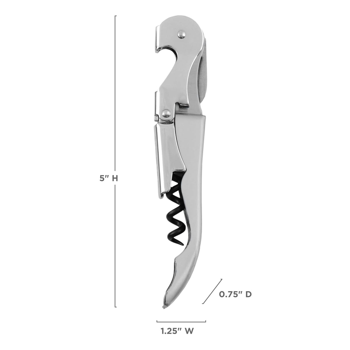 True Fabrications Truetap, Double Hinged Corkscrew, Stainless Steel
