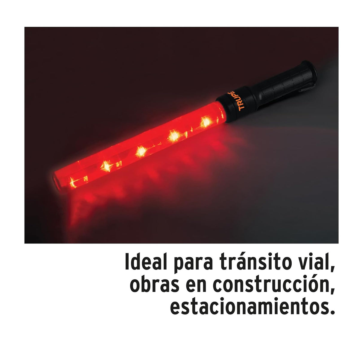 Truper BADE-52, Bastón luminoso de 53 cm con luz LED y clip para cinturón