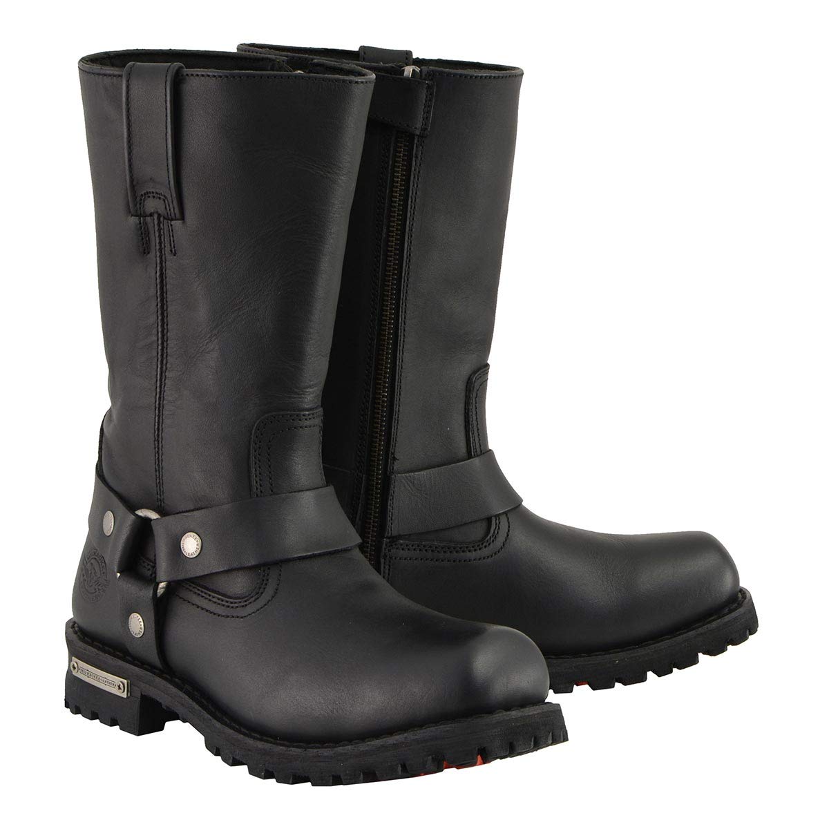 Milwaukee - Botas de motocicleta para hombre, Negro, 7.5 M US | Motocicleta de 11 pulgadas, piel de vacuno de alta calidad, lista para carretera