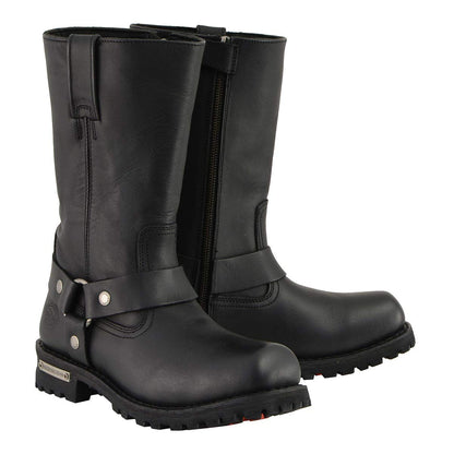 Milwaukee - Botas de motocicleta para hombre, Negro, 7.5 M US | Motocicleta de 11 pulgadas, piel de vacuno de alta calidad, lista para carretera