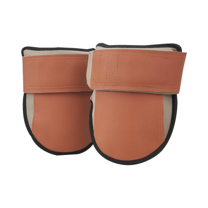 VEVOR Rodilleras para el trabajo, fabricadas en cuero resistente, lavables a máquina, fáciles de poner y quitar, soporte extra grueso para jardinería, suelos y limpieza, color negro y marrón.
