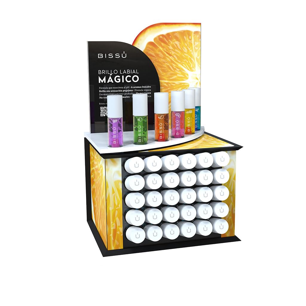 Bissú Cosméticos, Exhibidor Brillo Labial Mágico