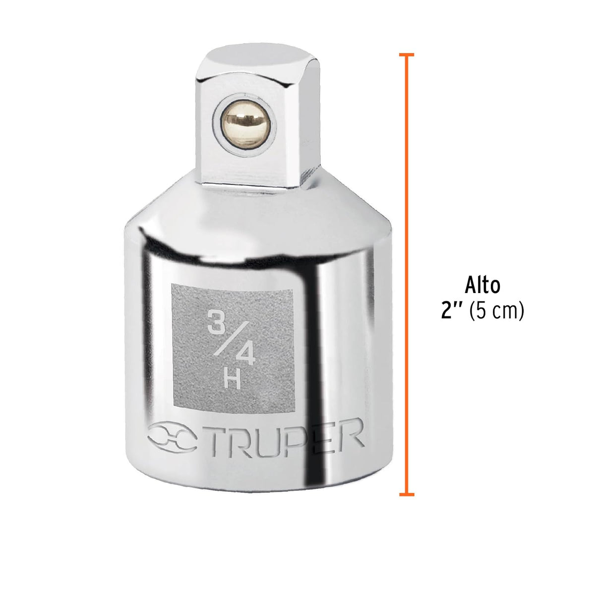 Truper A-5453, Adaptador para matraca de cuadro 3/4" a cuadro 1/2"