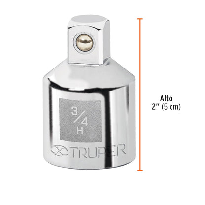 Truper A-5453, Adaptador para matraca de cuadro 3/4" a cuadro 1/2"