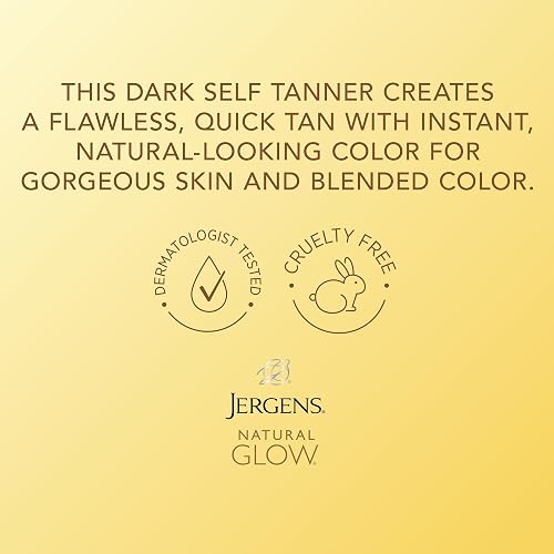 Jergens - Espuma bronceadora natural Glow Instant Sun sin sol, oscura, 6 onzas líquidas