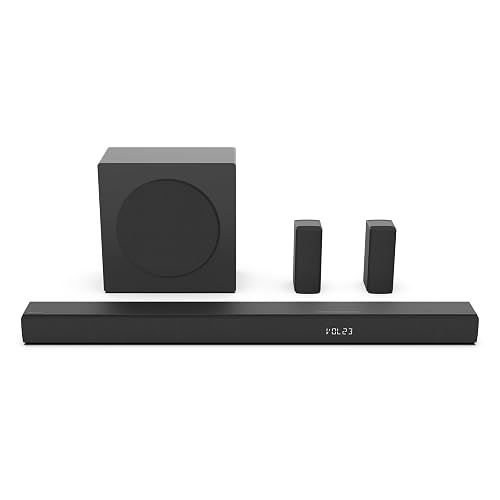Hisense HS5100-5.1 Canal 540 W Barra de Sonido con subwoofer inalámbrico de 6.5 Pulgadas, 540 W de Potencia máxima de Audio, 5.3 Bluetooth inalámbrico, Alimentado por DTS Virtual: X, HDMI