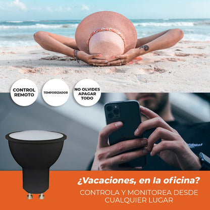 Tecnolite Connect Beam Smart RGB, Foco GU10 Inteligente Wi-Fi LED 5 W , Base GU10, Luz RGB + Blanca, Atenuable, Bombilla Inteligente Compatible con Alexa, Google Assistant, Atajos de Siri y App móvil
