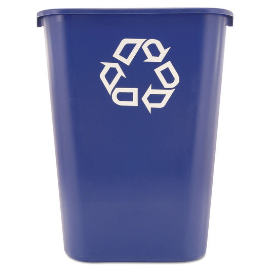 Rubbermaid Commercial Products – Cesto de Reciclaje Deskside para Hogar y Oficina, Bote Compacto con Bordes Reforzados, Fácil de Limpiar, Capacidad de hasta 39 L, Azul FG295773BLUE